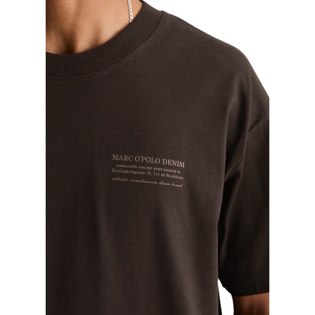 T-shirt ample avec imprimé dans le dos marron, MARC O’POLO DENIM