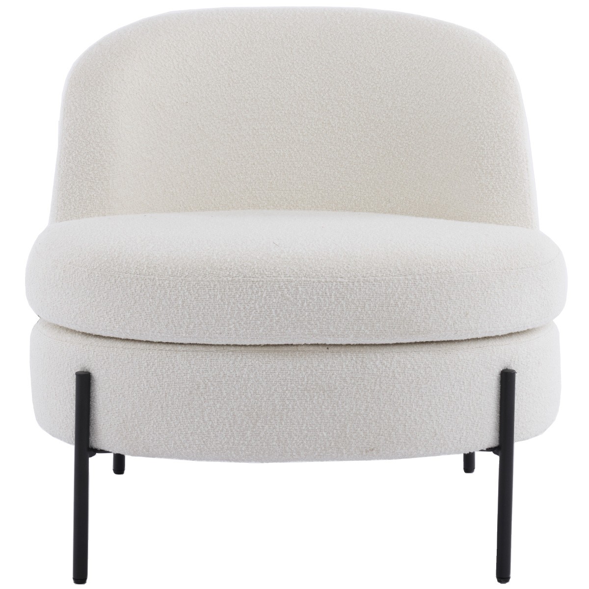 Fauteuil en tissu bouclé - VIANNEY beige, HOMIFAB