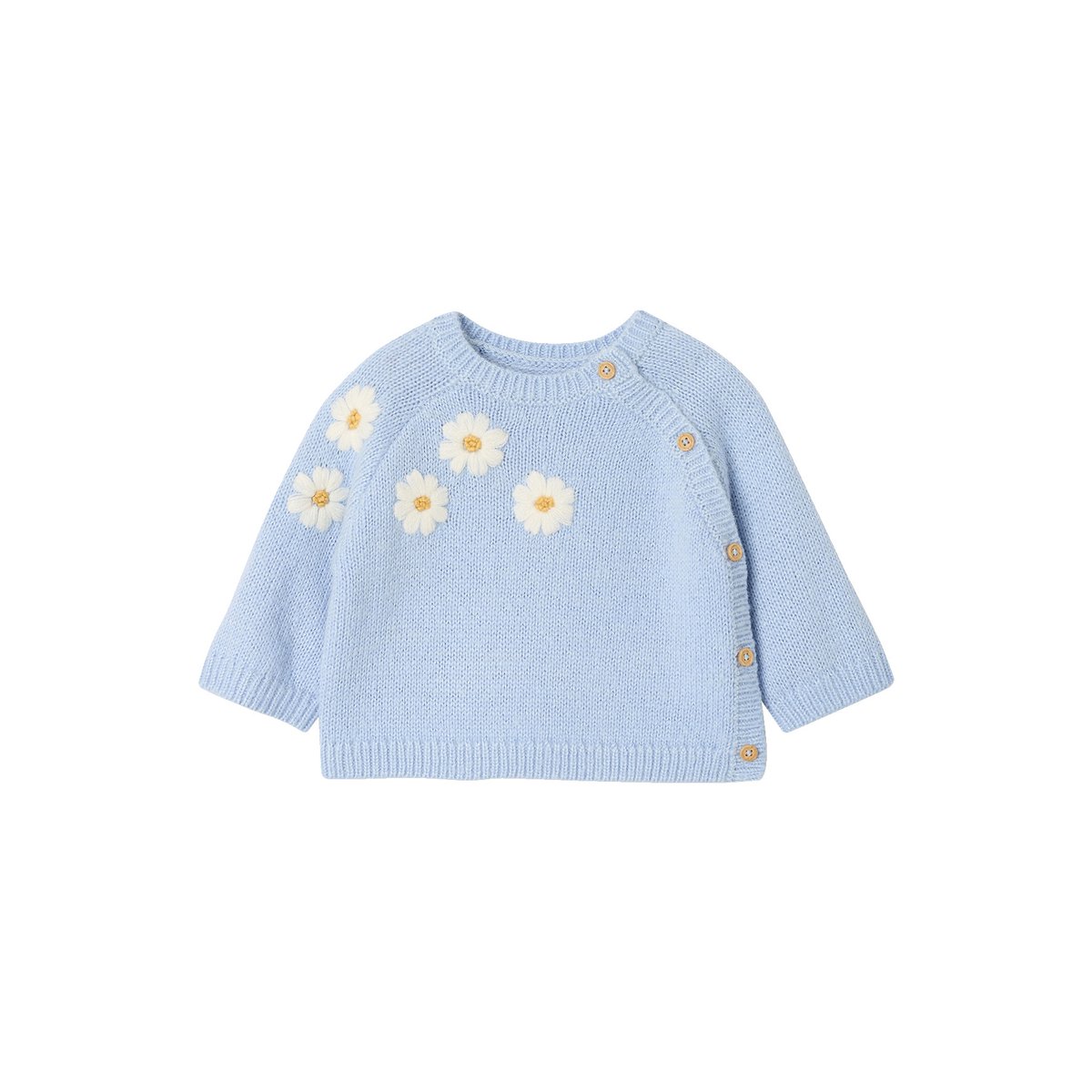 Pull naissance ouverture côté bleu ciel, VERTBAUDET