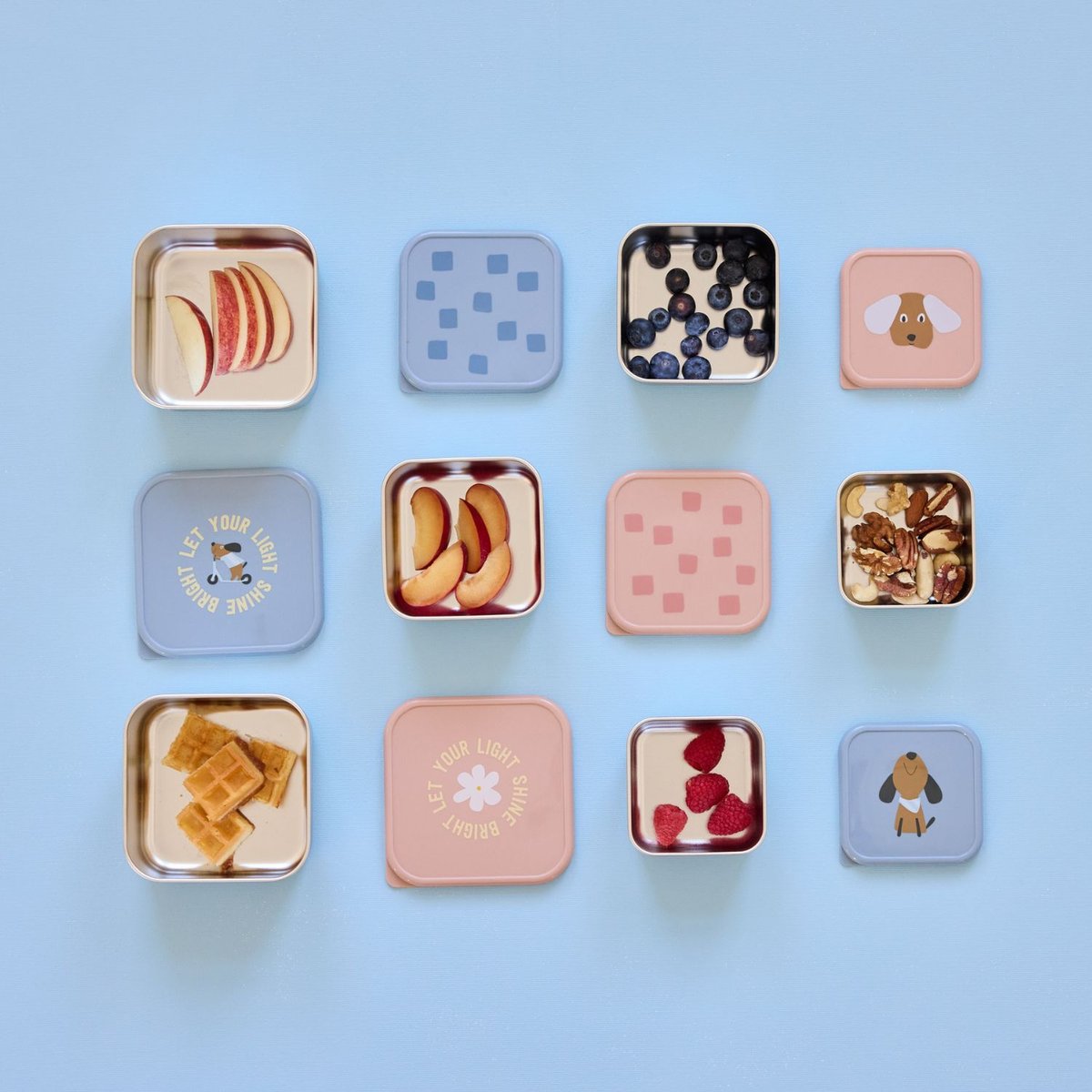 Lot de 3 boîtes à goûter blue, LASSIG
