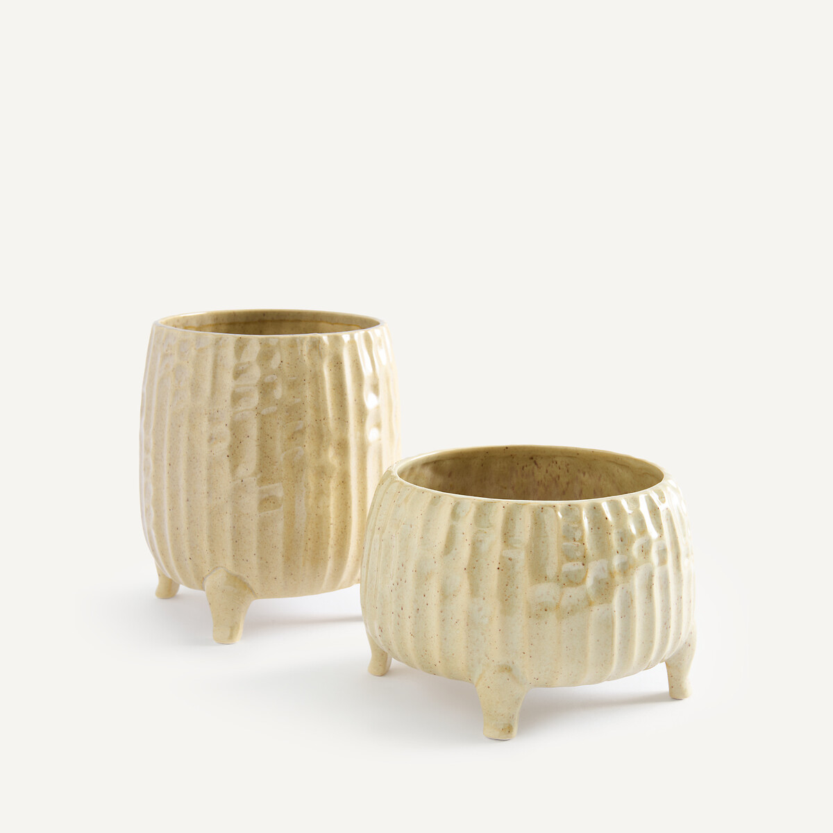 Cache-pot, en céramique brillante, hauteur 12,5 cm, ZIRA taupe, AM.PM