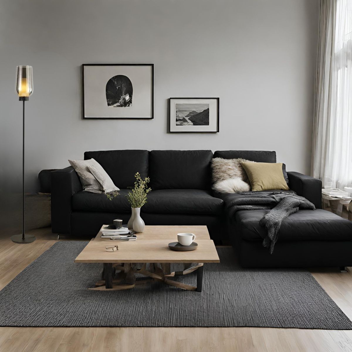 Lampadaire NORA noir, MANTRA