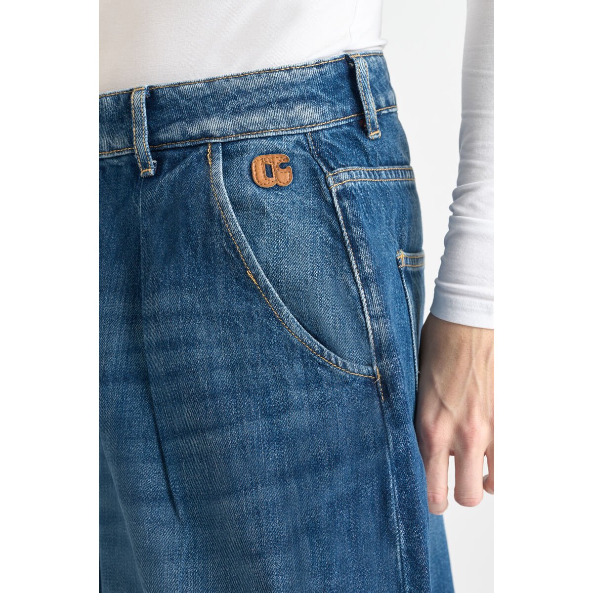 Jeans loose, large LOUVY, longueur 34 blue, LE TEMPS DES CERISES