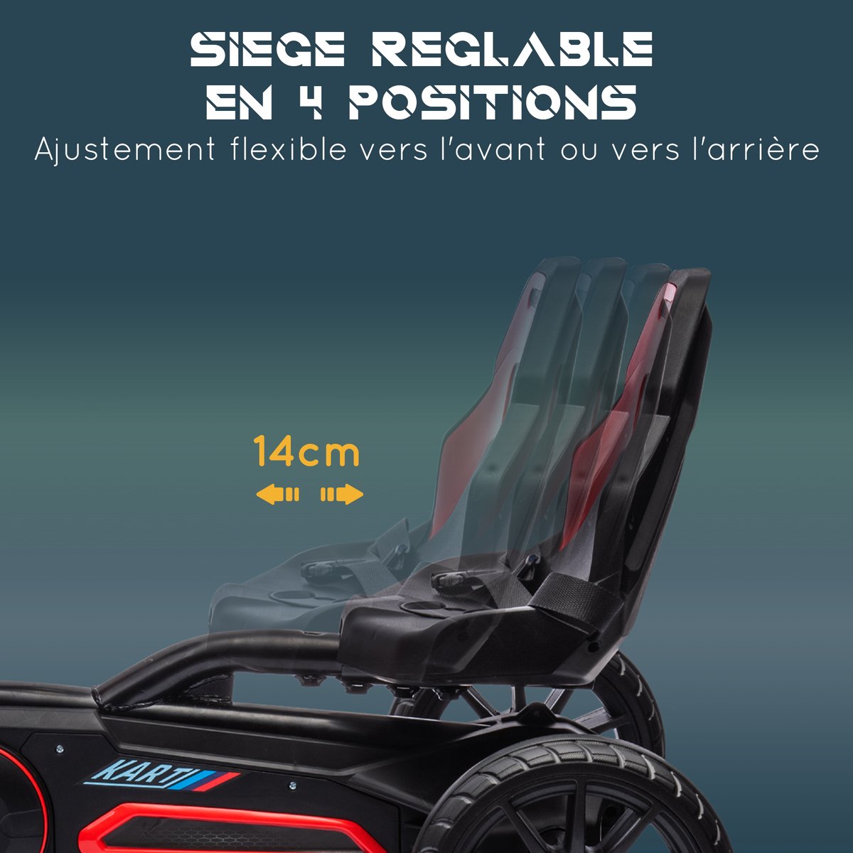 Kart à pédales Plastique Rouge rouge, HOMCOM