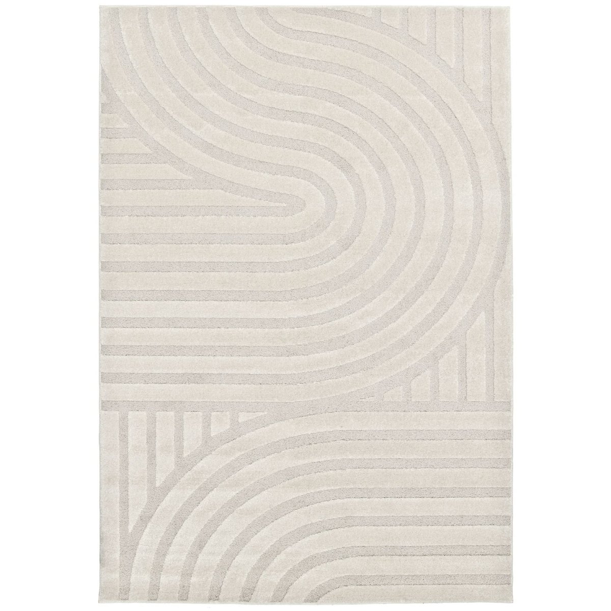 Tapis doux à relief design BRELA DECO écru et beige clair, THE DECO FACTORY
