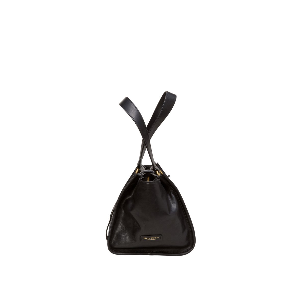 Shopper en cuir de vache de haute qualité noir, MARC O'POLO