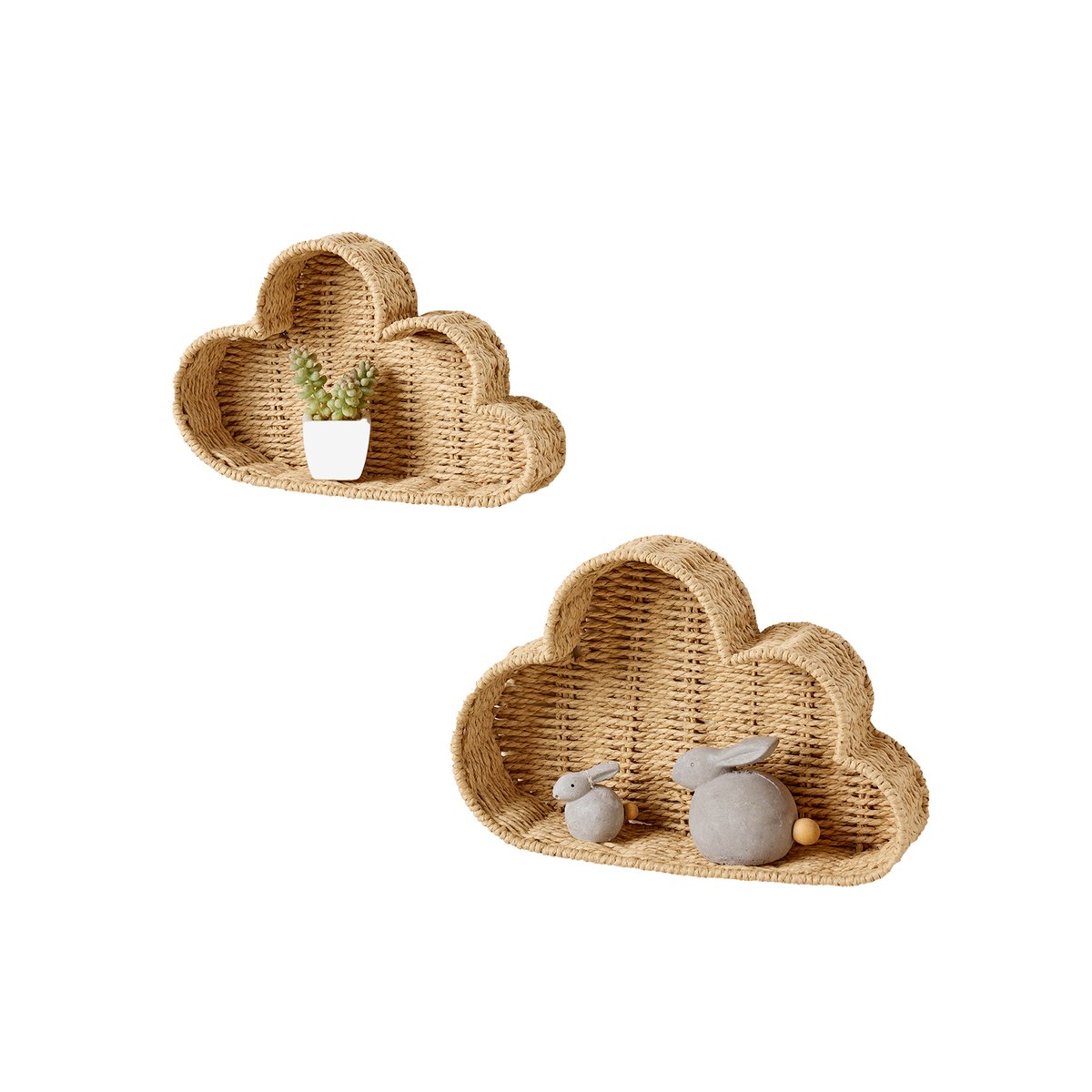 Lot de 2 étagères Nuage beige, VERTBAUDET
