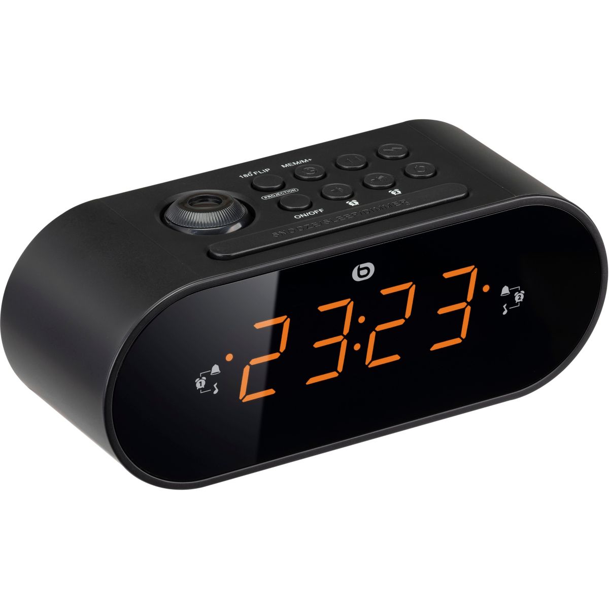 Radio réveil RRVP-200 noir couleur unique, ESSENTIEL B