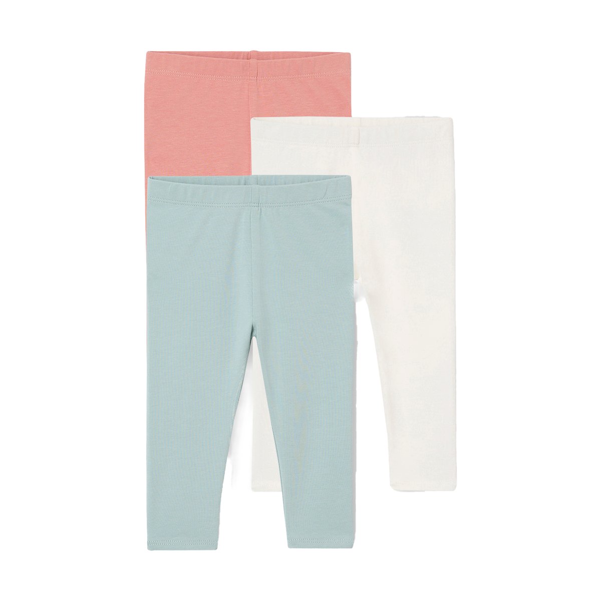Lot 3 leggings unis bleu grisé, VERTBAUDET