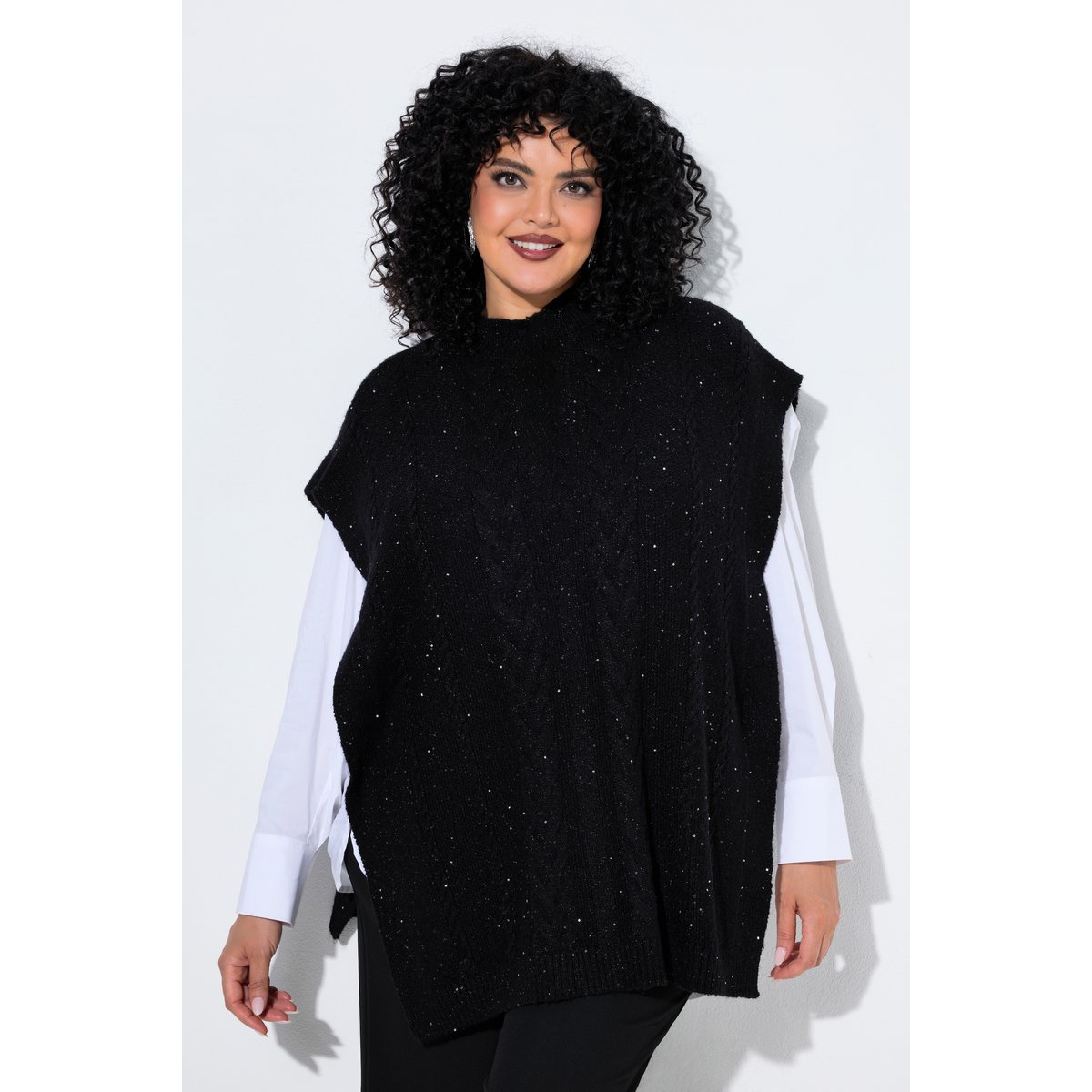 Pull sans manches à paillettes noir, ULLA POPKEN