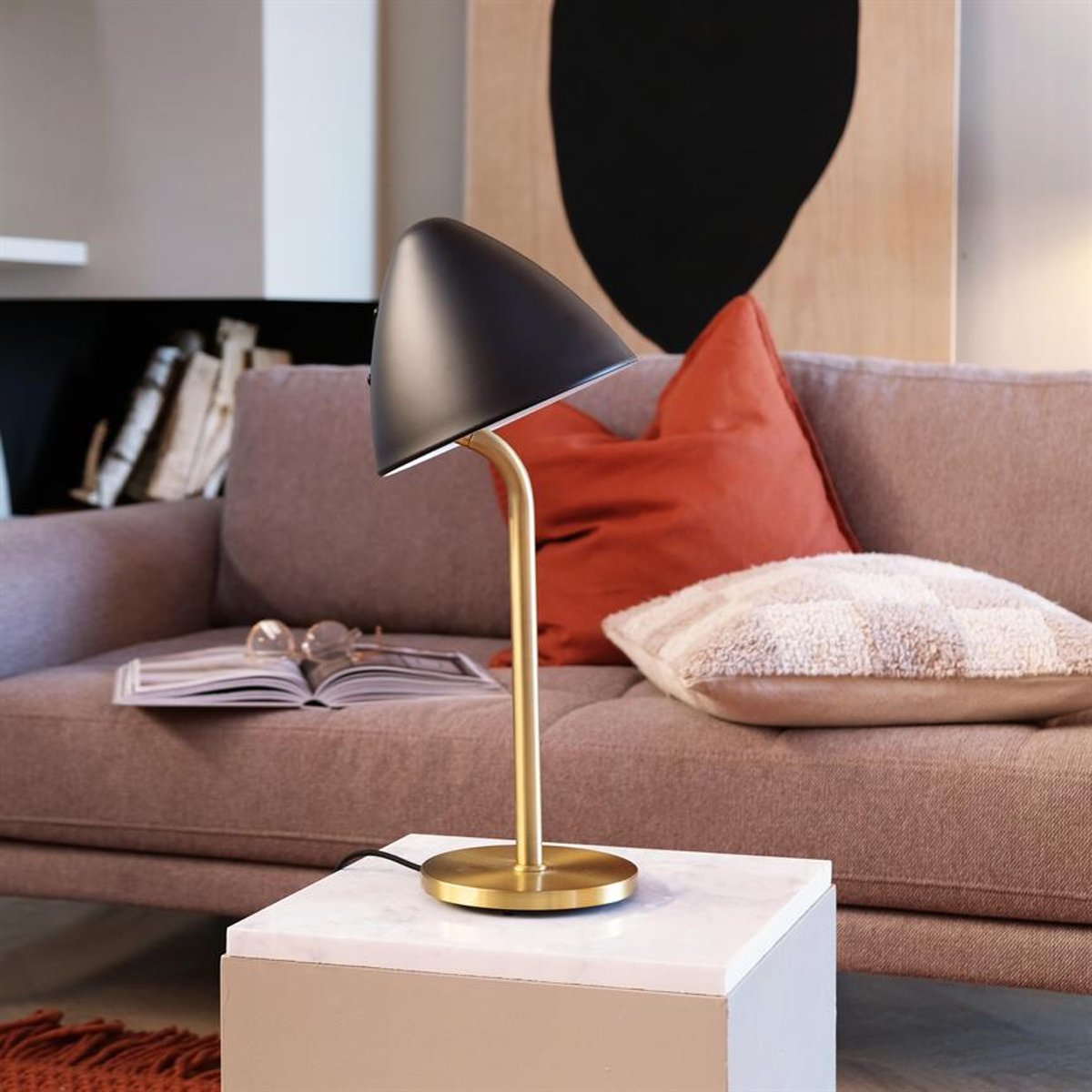 Lampe à poser en Métal, noir et acier OULU noir, laiton, DYBERG LARSEN