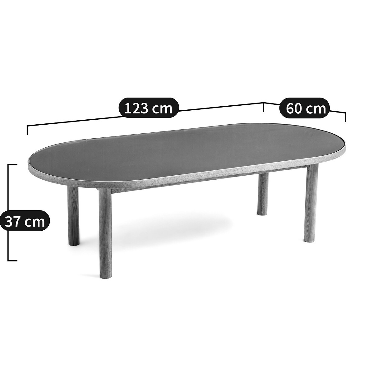 Table basse chêne, plaqué et verre, Evergreen vert eucalyptus, LA REDOUTE INTERIEURS