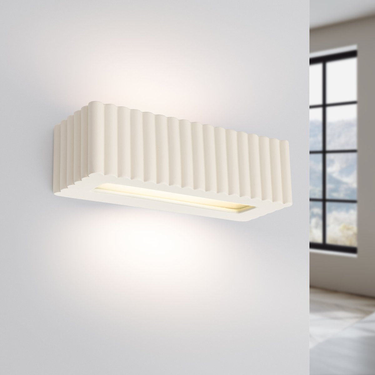 Applique murale Céramique Beige E27 1 Rigata beige, EDEN