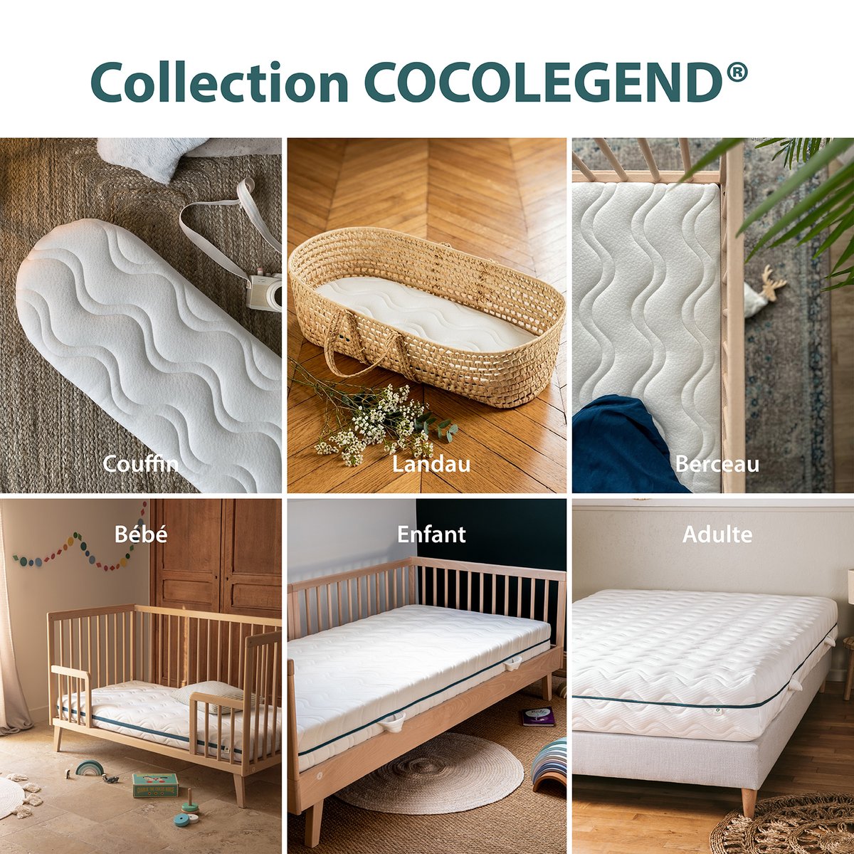 Matelas Bébé latex déhoussable COCOLEGEND® blanc, KADOLIS