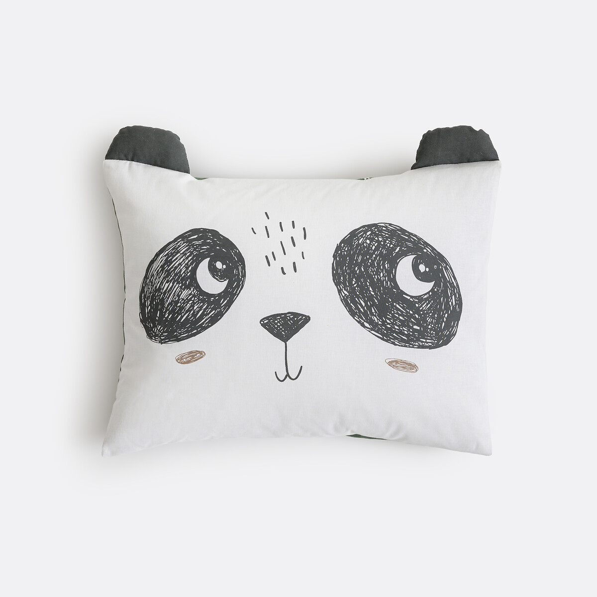 Funda de almohada de algodón para bebé, Panda Mania estampado caqui, LA REDOUTE INTERIEURS