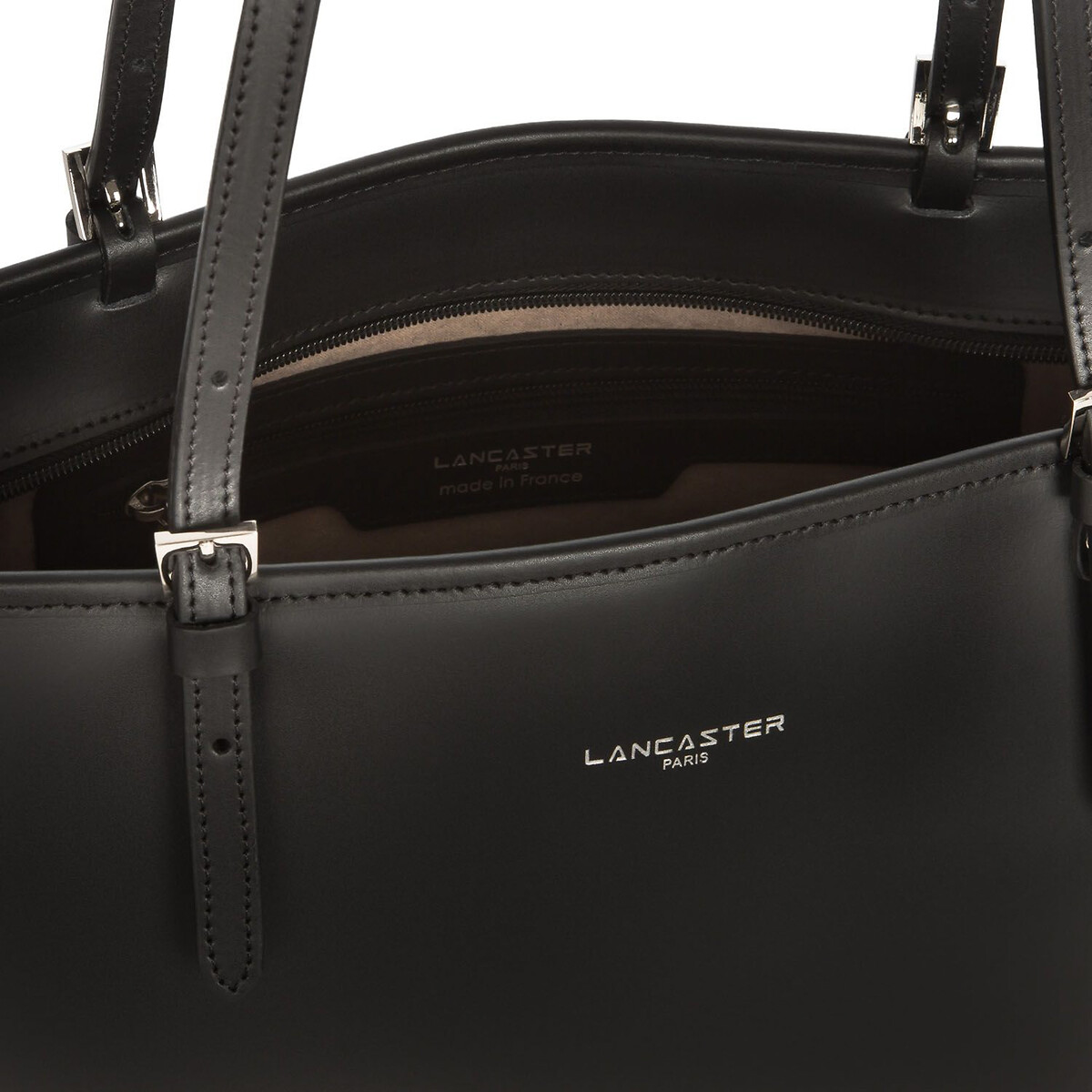 Handtas in leer Smooth zwart, LANCASTER