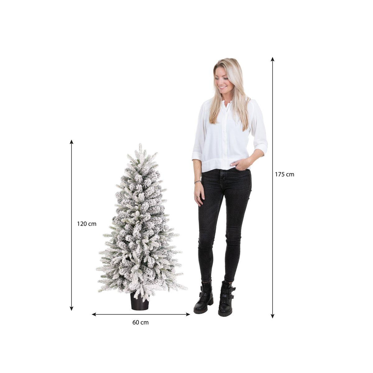Sapin de Noël artificiel enneigé H120 cm GRIMSHAW vert, BLACK BOX TREES