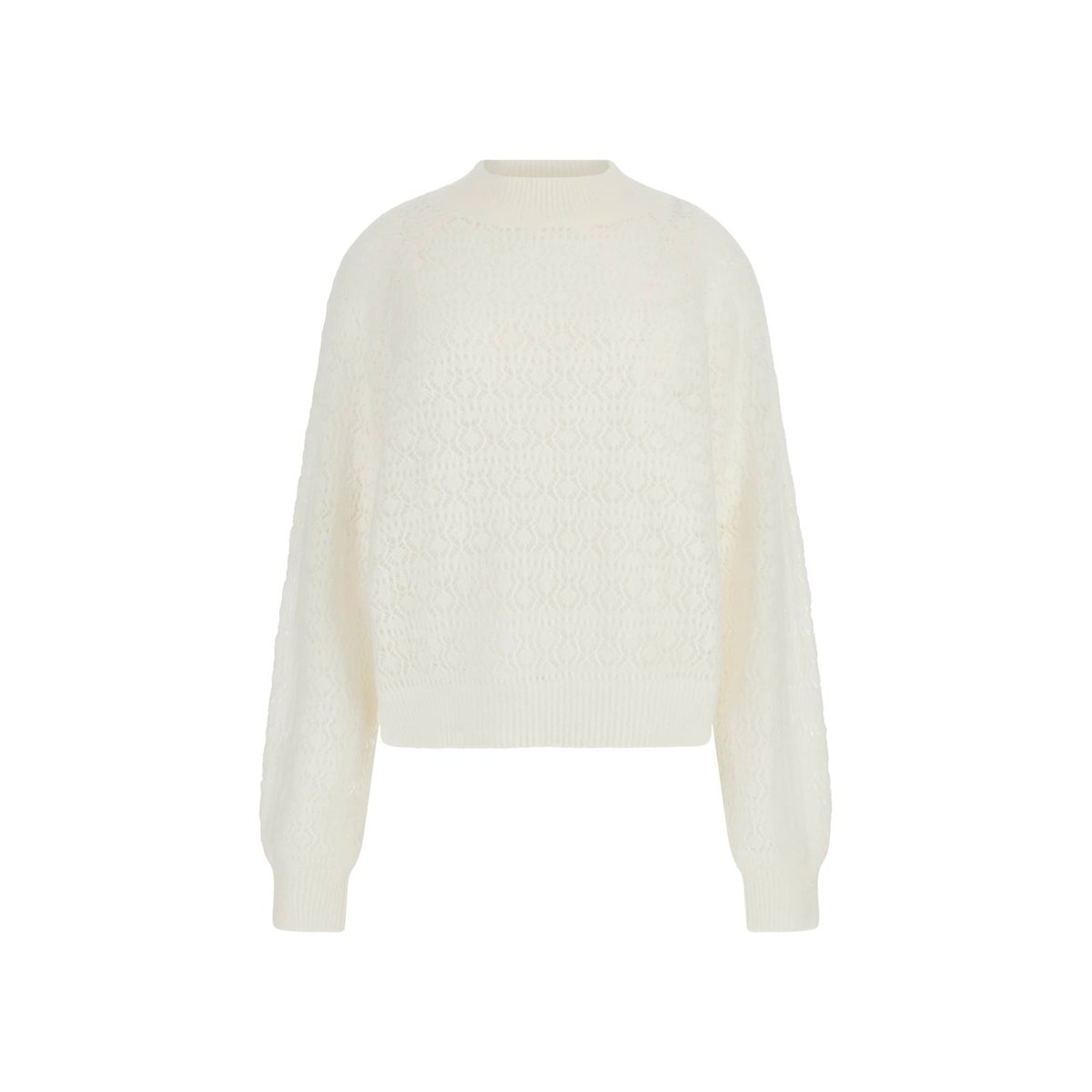 Pull Ajouré Laine Mélangée blanc, GUESS