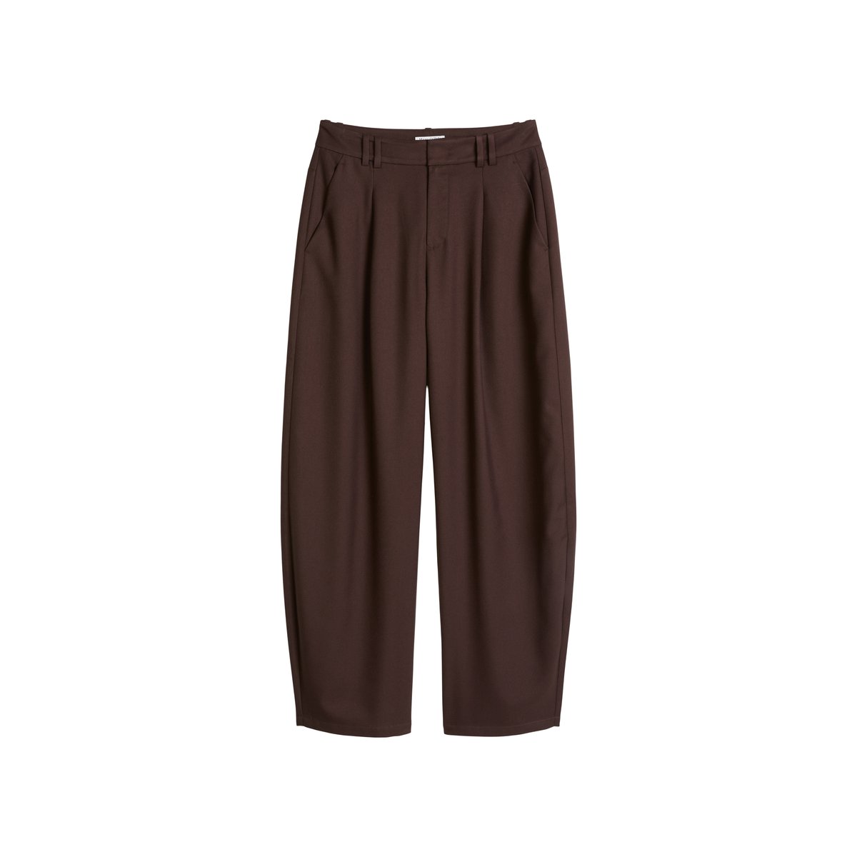 Pantalon en sergé large en mélange polyester-viscose marron, MARC O’POLO DENIM