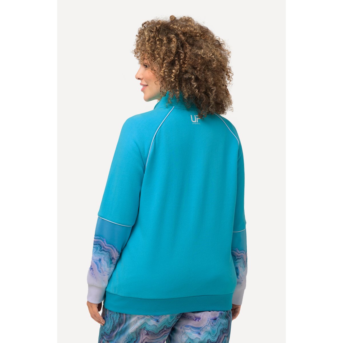 Veste en molleton à col montant turquoise clair, ULLA POPKEN