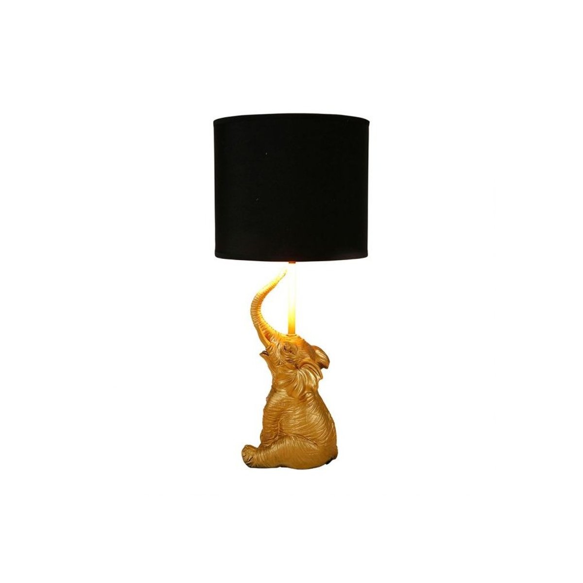 Lampe éléphant Résine Dorée or, DECORATIE
