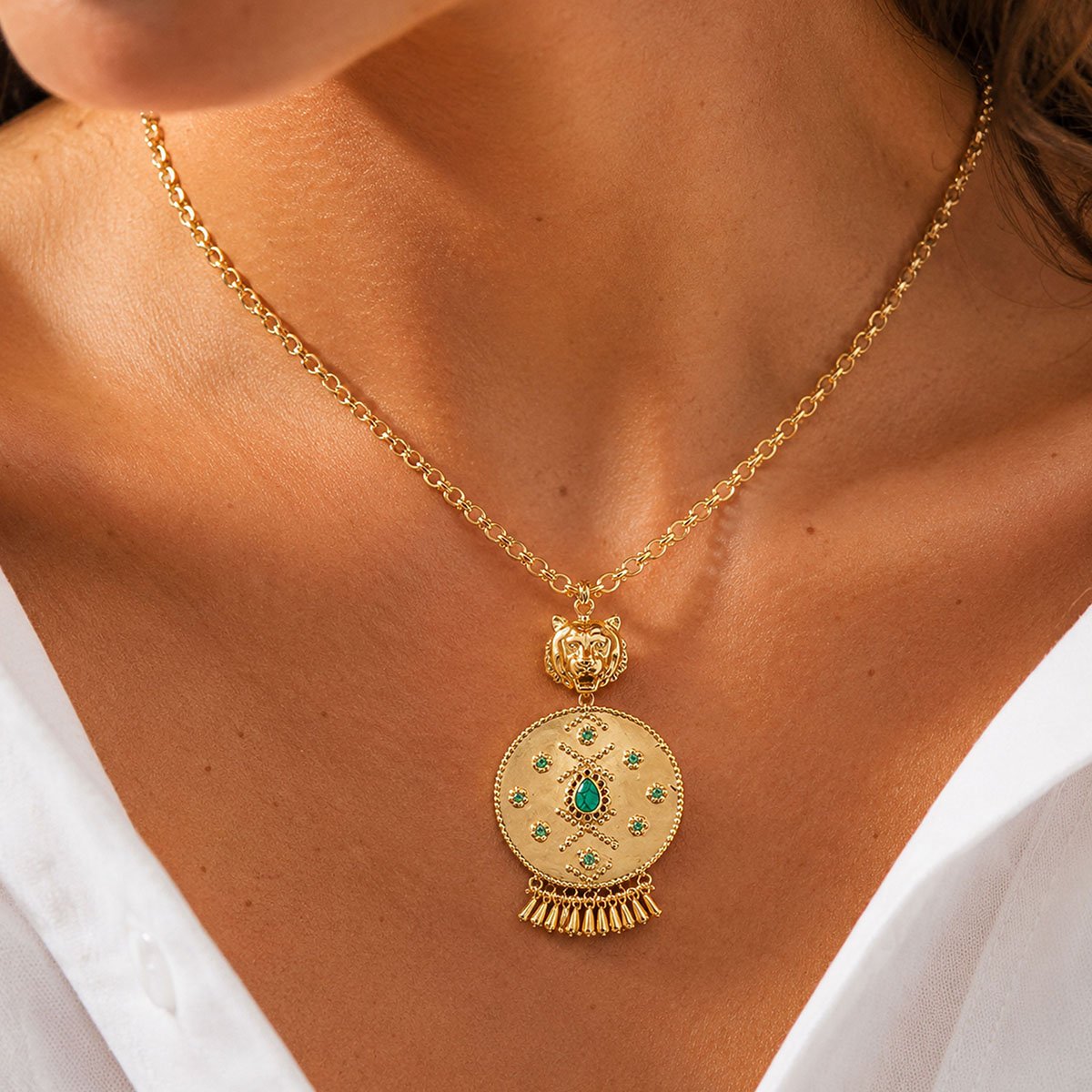 Collier chaîne avec pendentif TOSIE doré, HIPANEMA