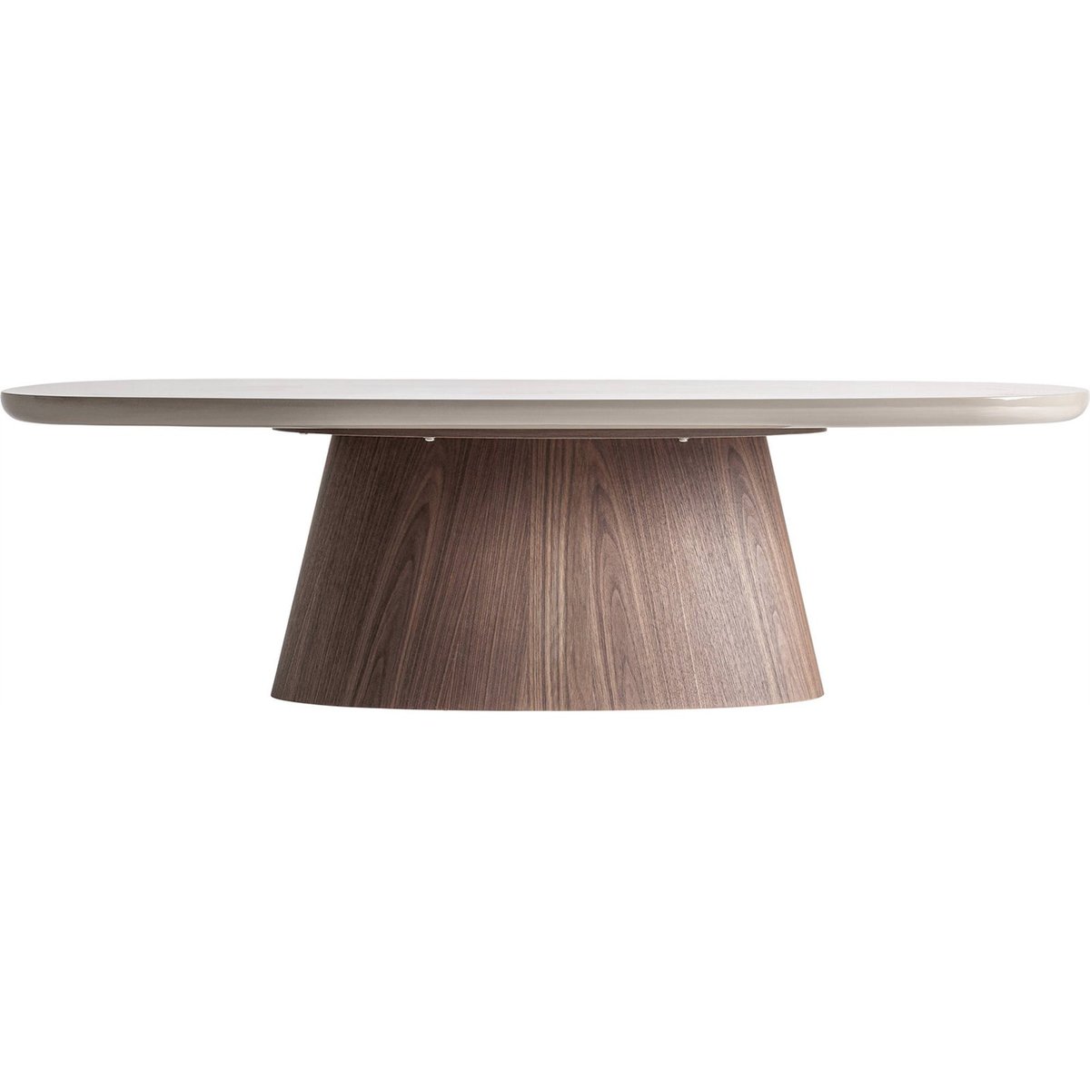 Table basse contemporaine en bois taupe et noyer brun, RECOLLECTION