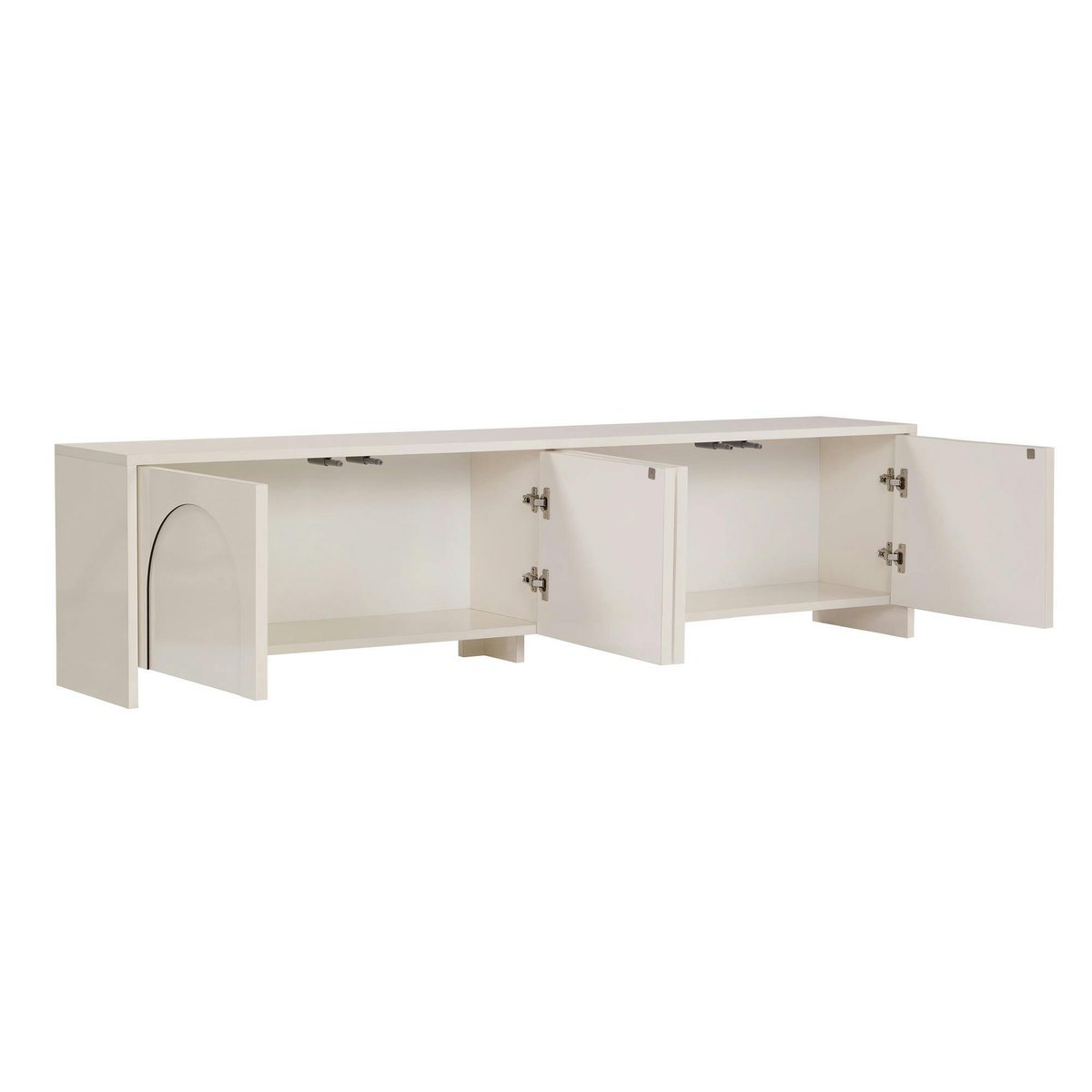 Meuble TV 4 portes décor arches MARFA crème, PIER IMPORT