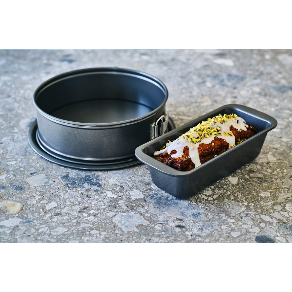 Lot de 3 Moules à patisserie en acier carbone, EASY BAKING gris fonce, BIRKMANN