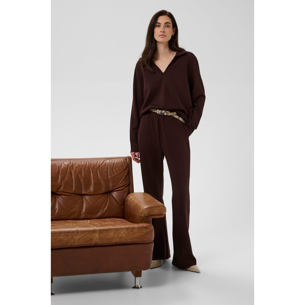 Blouse à manches longues marron coffeebean, CULTURE