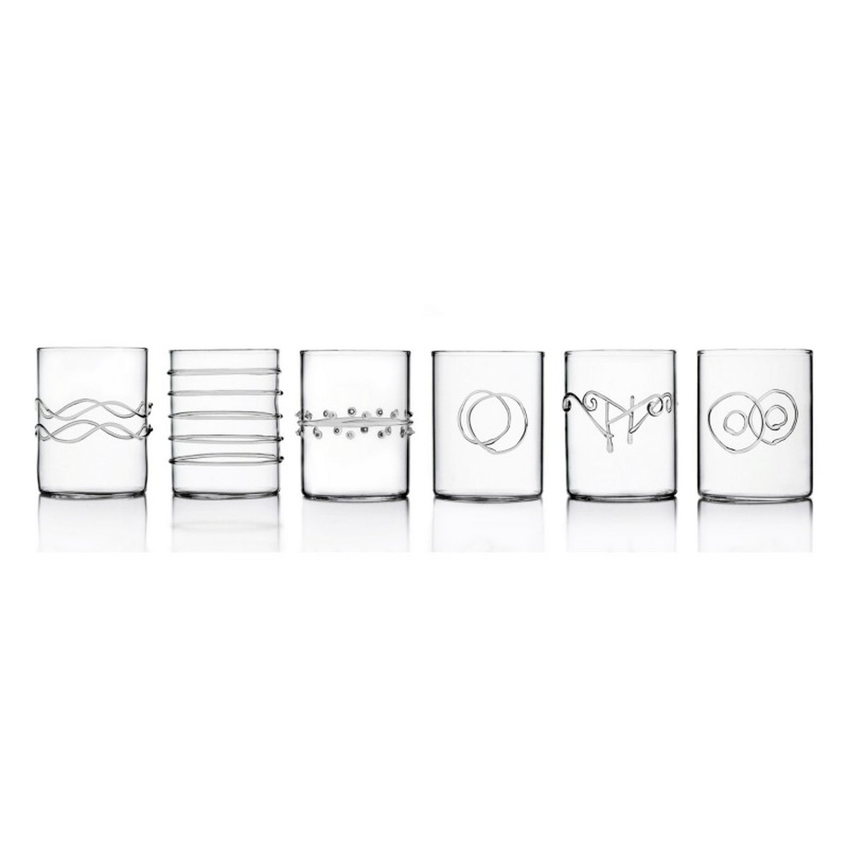 Set de 6 verres à eau design  Deco transparent, ICHENDORF
