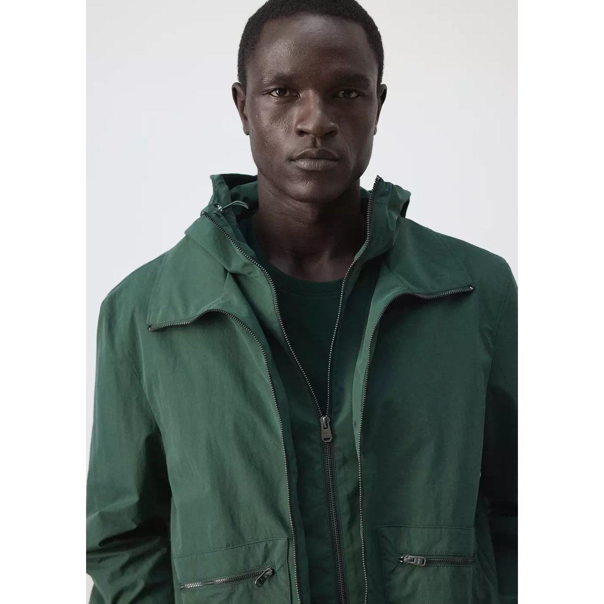 Veste imperméable à poches vert billard, MANGO MAN