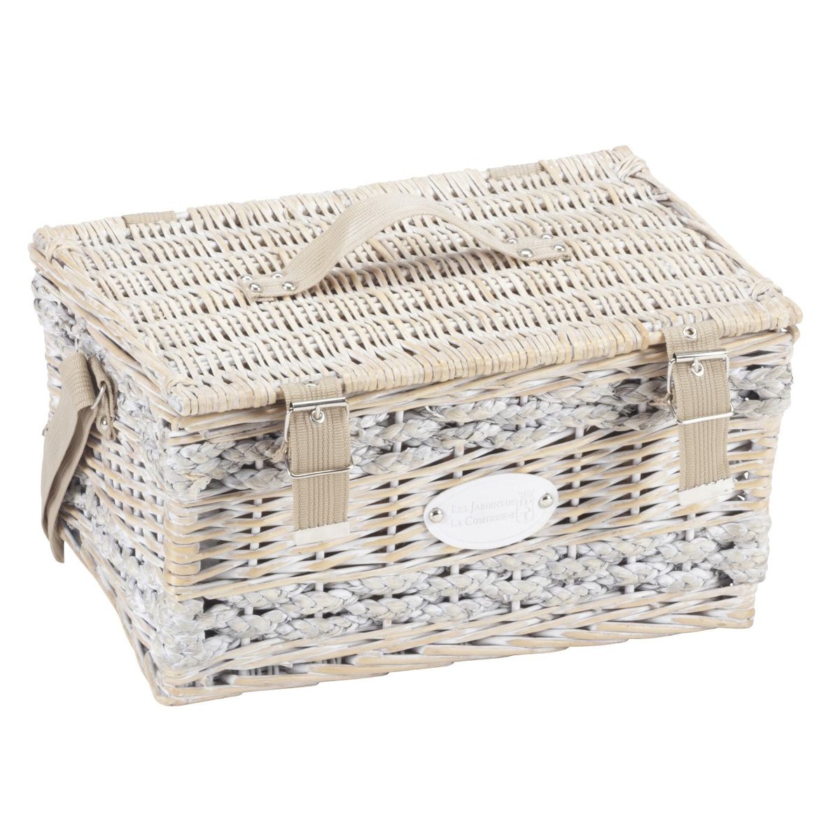 Panier pique-nique Love 2 pers beige, LES JARDINS DE LA COMTESSE