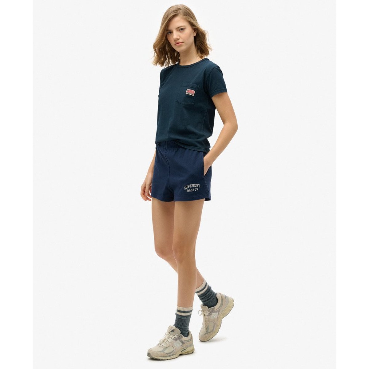 Short à motif Athletic Essentials bleu marine profond, SUPERDRY