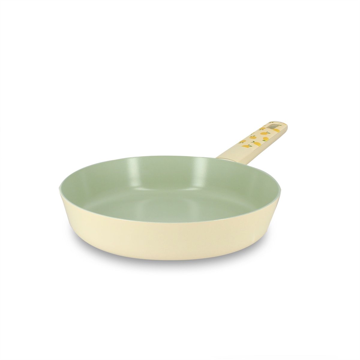 Poêle 24cm en aluminium, CITRON beige-vert, MENASTYL