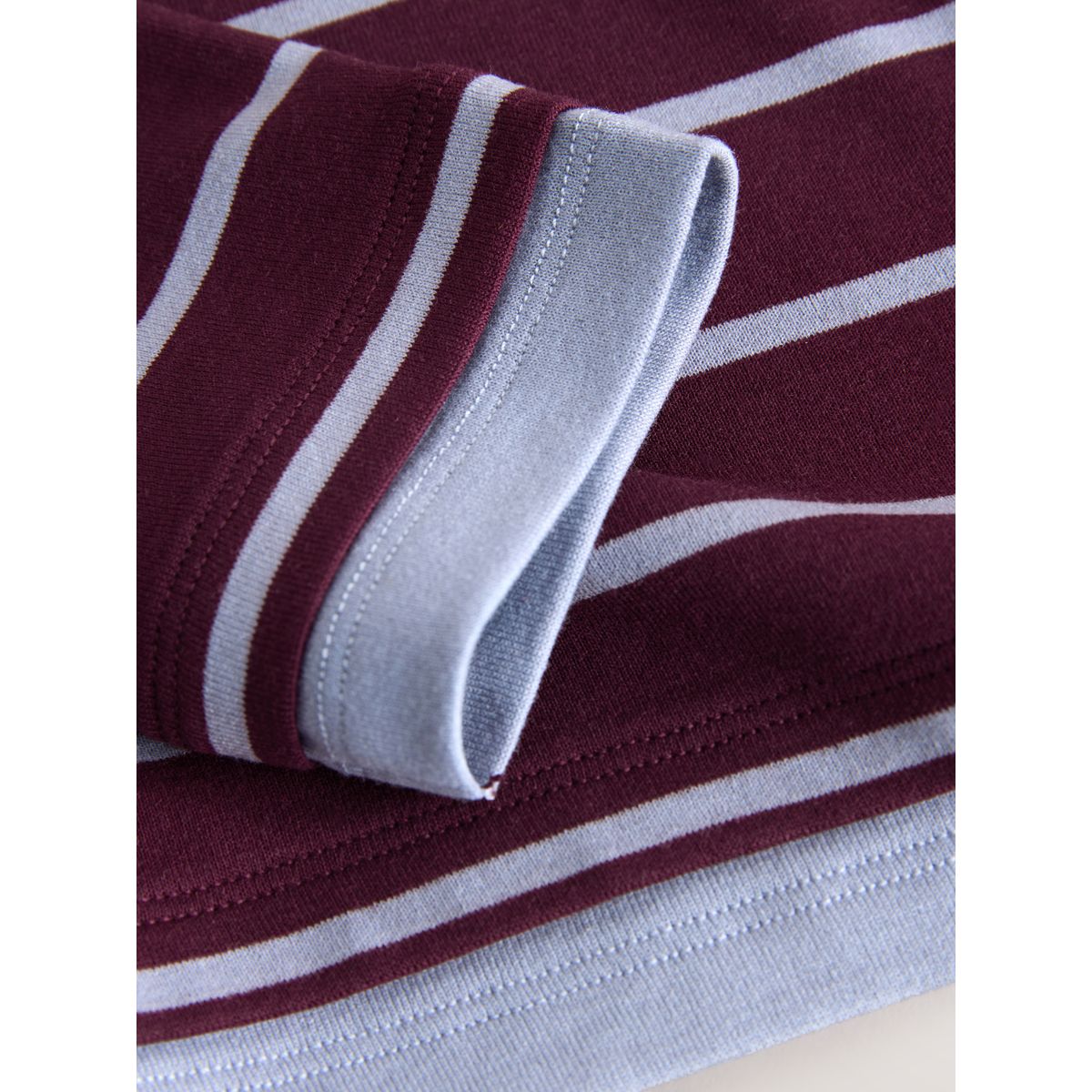 Haut doux à manches longues effet superposé rayures bleu/framboise, NEXT