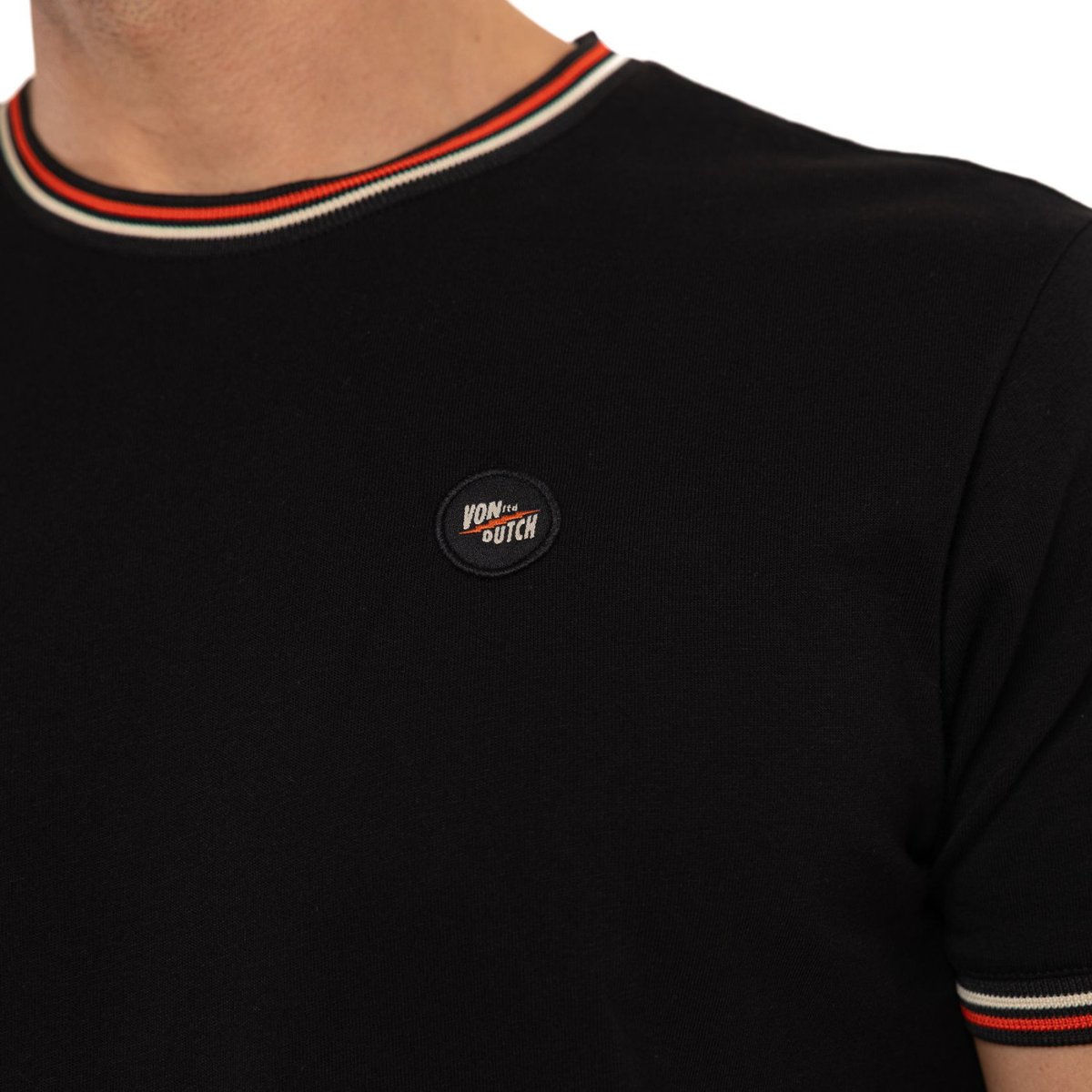 Tee shirt coton CLASS noir/rouge/beige, VON DUTCH
