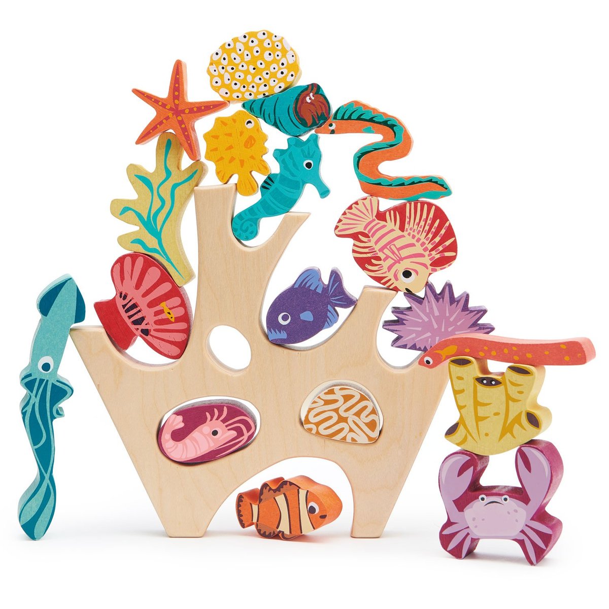Récif de corail à empiler beige, bleu, violet, TENDER LEAF TOYS