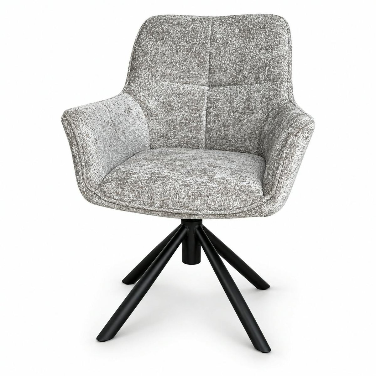 Fauteuil de table pivotant tissu gris (lot de 2) IENA gris, PIER IMPORT