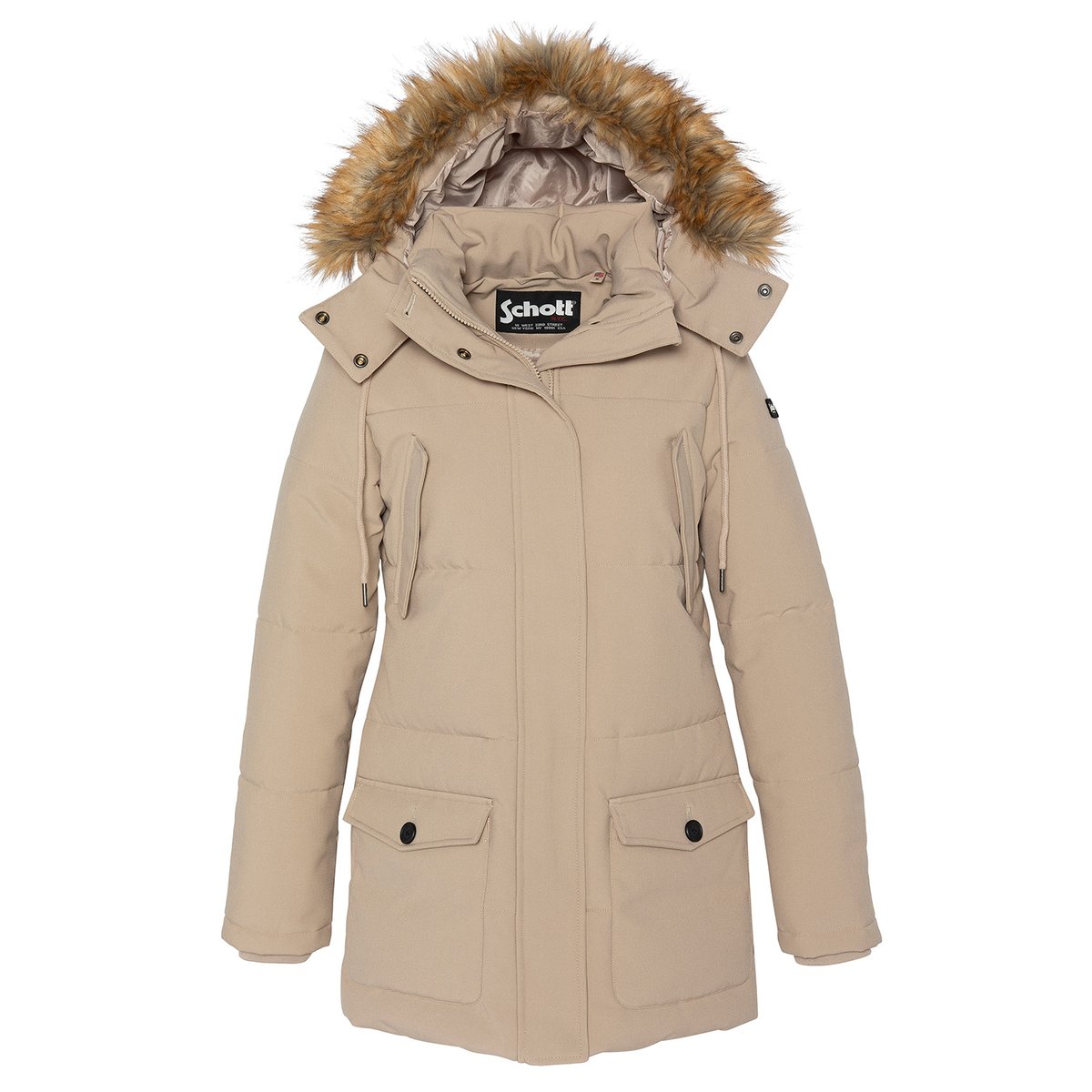 Parka à capuche beige, SCHOTT