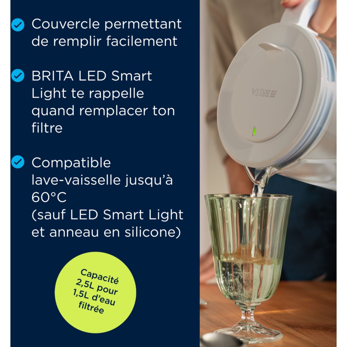 Carafe filtrante en verre Model One transparent, BRITA