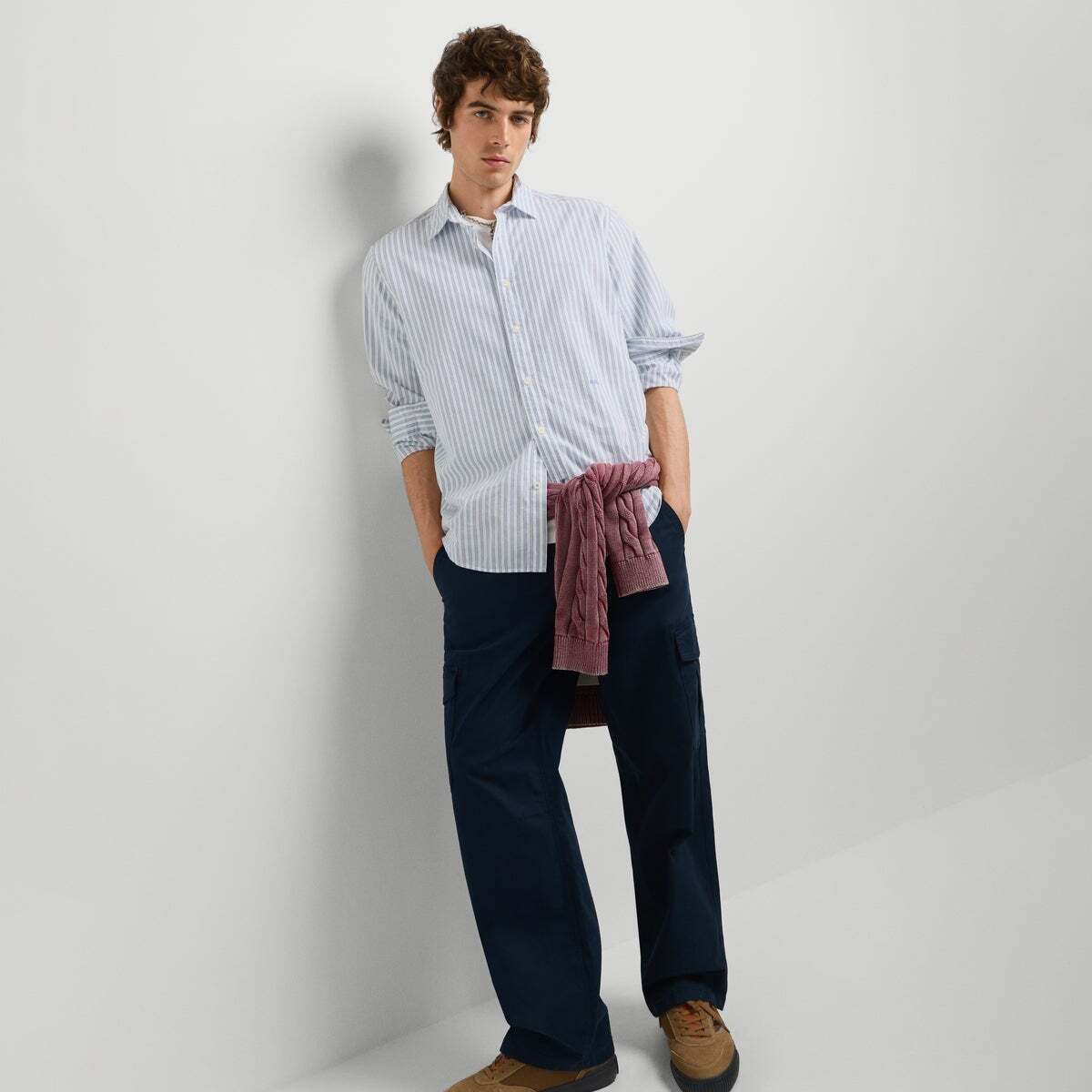 Pantalon Cargo En Sergé Coupe Décontractée bleu dulwich, PEPE JEANS