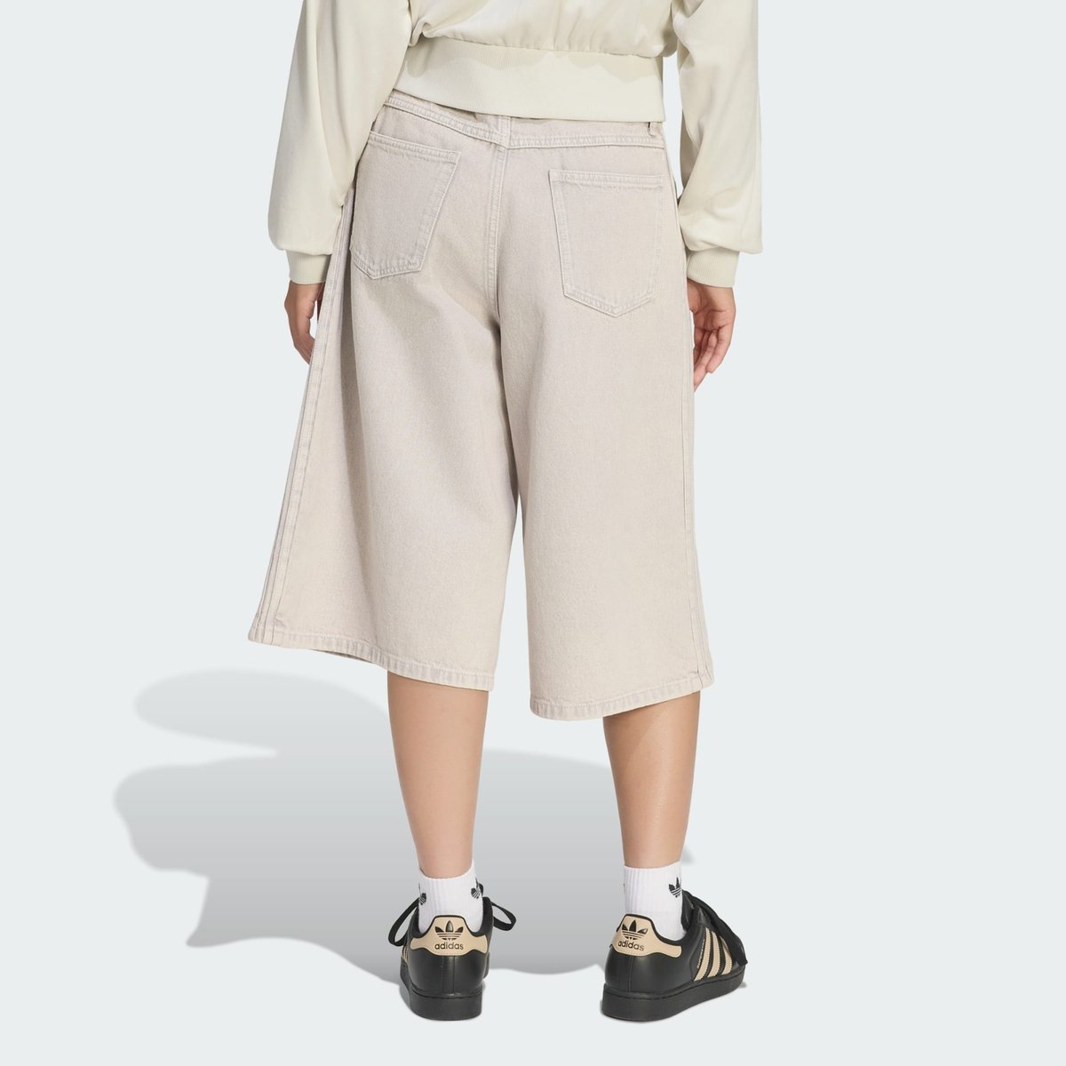 Jort En Denim À Taille Mi-Haute Jort En Denim À Taille Mi-Haute clear grey denim, adidas Originals