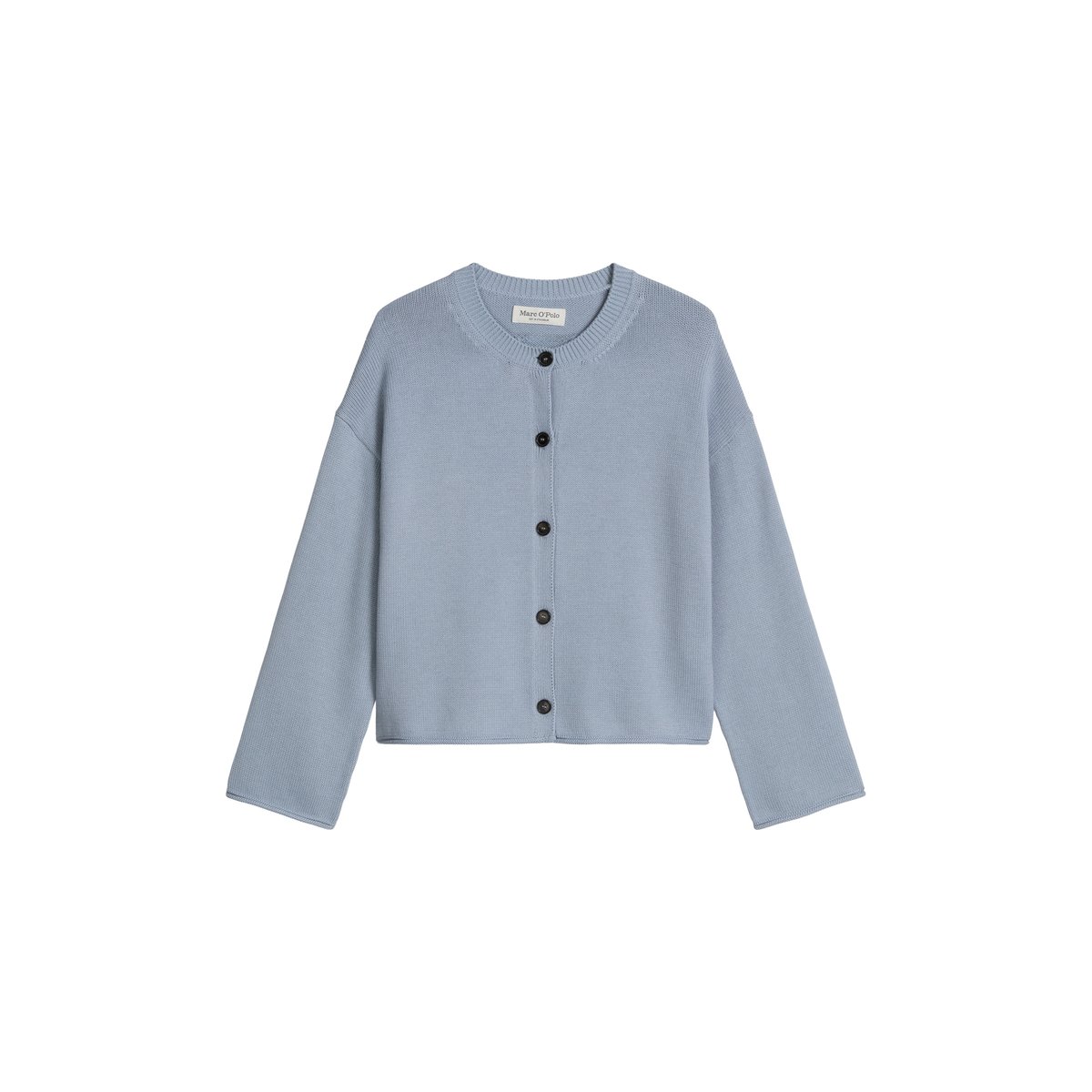 Cardigan oversized à col en V DfC en fil de coton organique gris, MARC O'POLO
