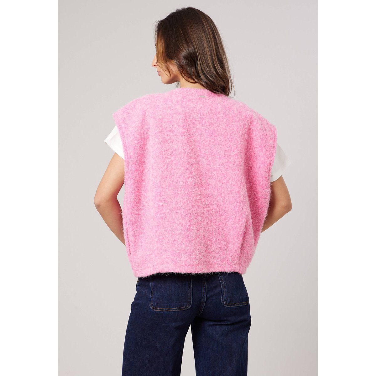 Gilet ample sans manches femme SLOANE rose, DEELUXE