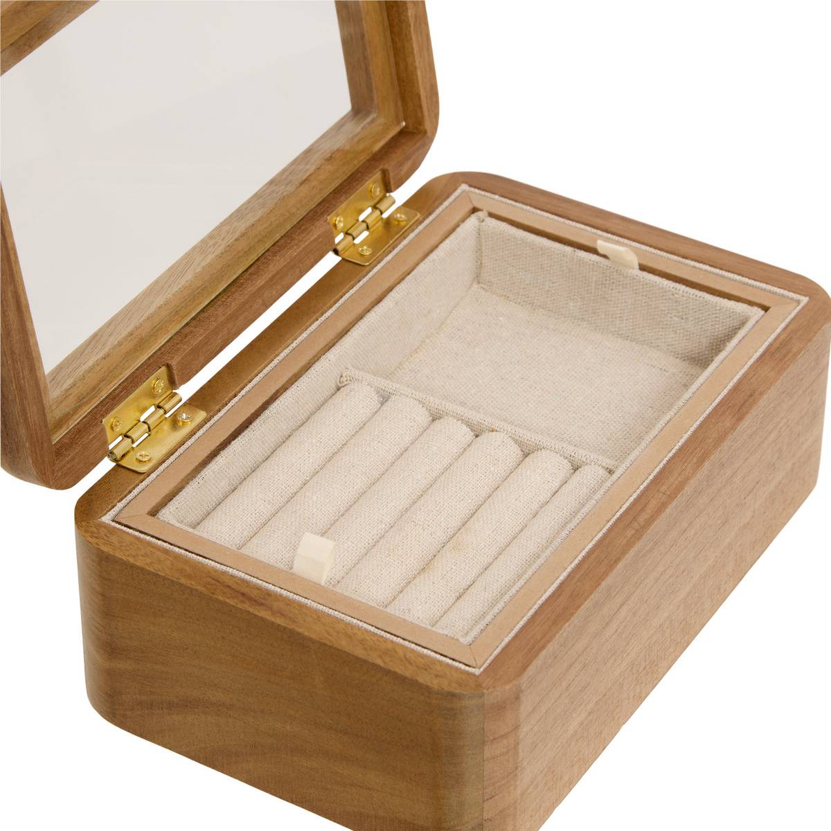 Boîte à bijoux rectangulaire en acacia ASSIA marron, ATMOSPHERA