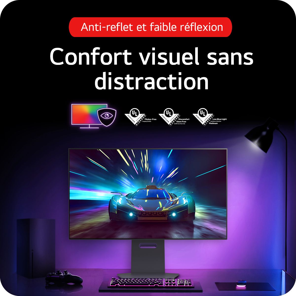 Ecran PC Gamer UltraGear 32GS95UV 32" 4K 240Hz OLED HDR True Black 400 HDMI 2.1 AMD FreeSync & G-Sync couleur unique, LG