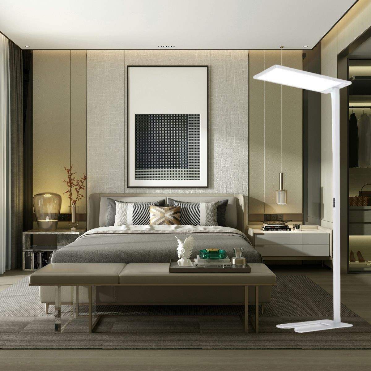 Lampadaire lumière froide COMFORT blanc, IDEAL LUX