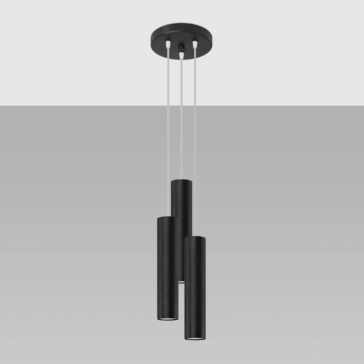 Suspension Acier Noir GU10 3 Lagos noir, EDEN