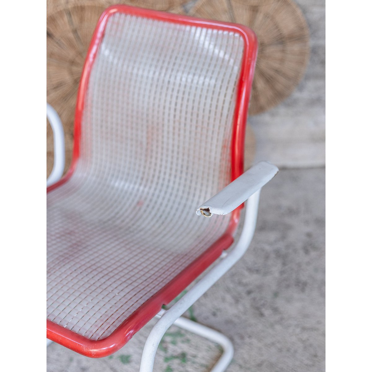 Trio de fauteuils d'extérieur Jakob N°1386 - Bon état blanc, DEBONGOUT